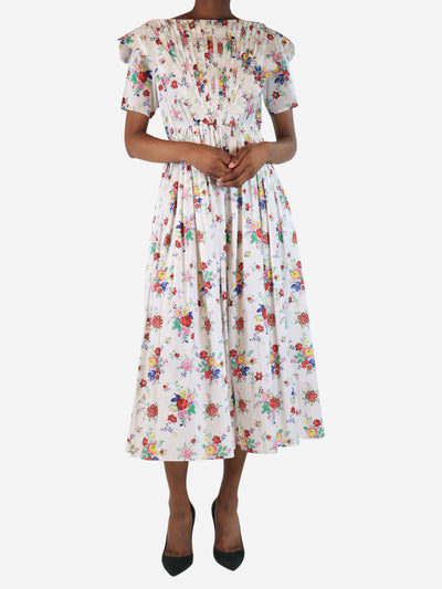White floral printed midi dress - size XS Dresses Horror Vacui