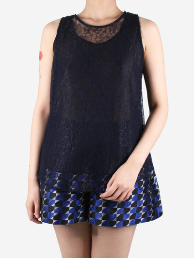 Blue sleeveless lace top - size M Tops Max Mara Studio 