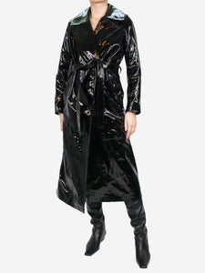 Skiim Black patent leather trench coat - size FR 36