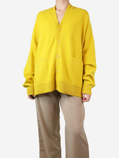 Mustard pocket cardigan - size UK 12 Knitwear Extreme Cashmere 