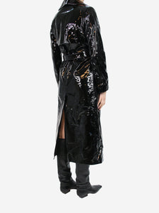Skiim Black patent leather trench coat - size FR 36