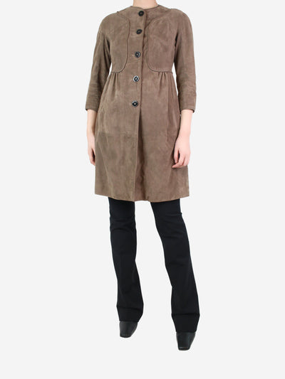 Brown suede coat - size UK 10 Coats & Jackets Burberry 