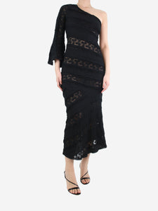 Charo Ruiz Black one-shoulder lace dress - size L