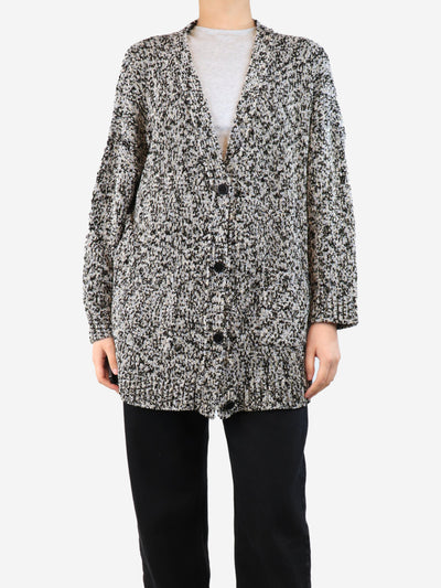 Grey and black lurex intarsia cardigan - size S Knitwear Loewe
