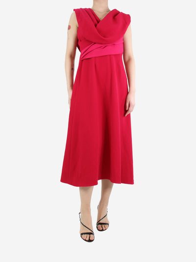Emilia Wickstead Pink criss-cross crepe dress - size UK 10 Dresses Emilia Wickstead 