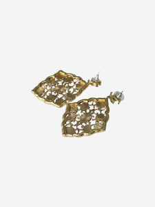 Chanel Gold diamond-shaped earrings