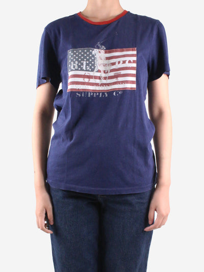 Blue short-sleeved printed t-shirt - size S Tops Polo Ralph Lauren 