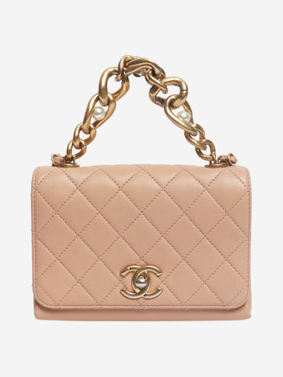 Dusty pink pearl chain mini flap bag Bags Chanel