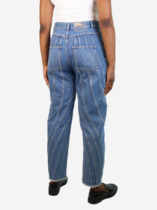 Mugler Blue panelled jeans - size UK 14