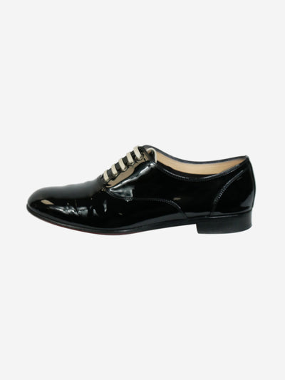 Black patent flat shoes with white laces - size EU 37.5 Flat Shoes Christian Louboutin 