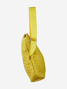 Bottega Veneta Yellow intrecciato leather flap shoulder bag