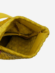 Bottega Veneta Yellow intrecciato leather flap shoulder bag