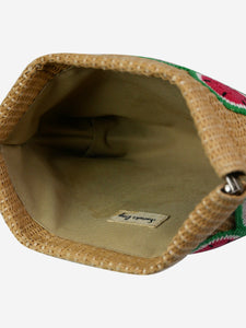Sarah's Bag Multi crocheted watermelon clutch bag