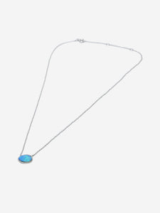 Zoe Lev Silver Diamond Opal necklace