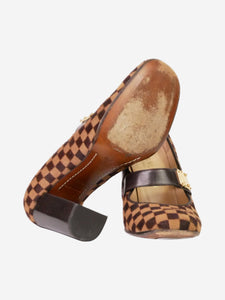 Louis Vuitton Brown pony skin checkered heels - size EU 36.5