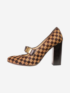 Louis Vuitton Brown pony skin checkered heels - size EU 36.5