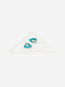 Bottega Veneta Blue Triangle enamel and silver earrings