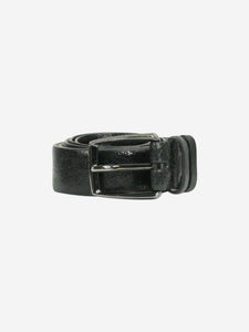 Brunello Cucinelli Black textured patent leather belt