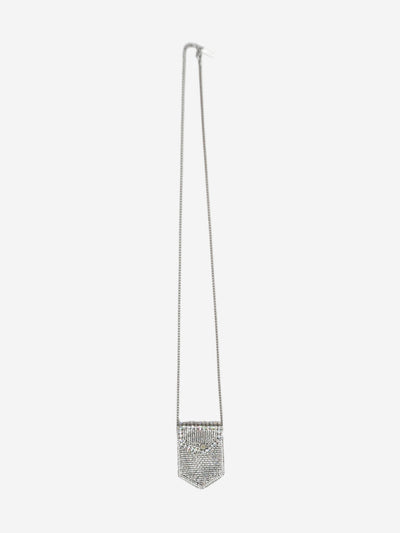 Silver crystal embellished pouch necklace Jewellery Ermanno Scervino 