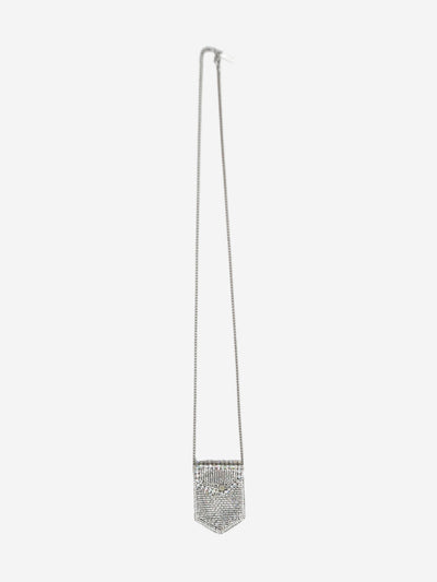 Silver crystal embellished pouch necklace Jewellery Ermanno Scervino