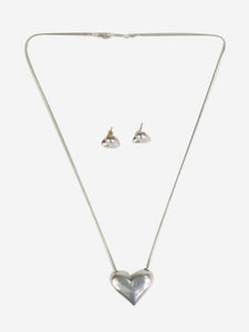 Tiffany & Co. Silver heart necklace and earrings set