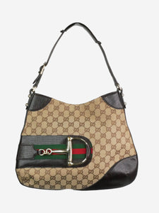 Gucci Brown GG canvas Hasler shoulder bag
