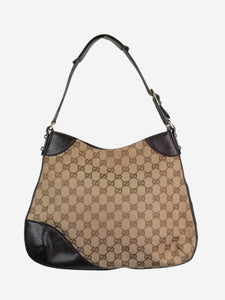 Gucci Brown GG canvas Hasler shoulder bag