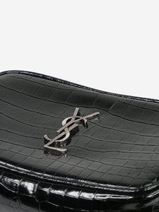 Saint Laurent Black 2020 Lou mini Crocodile Effect patent leather bag