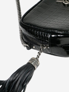 Saint Laurent Black 2020 Lou mini Crocodile Effect patent leather bag