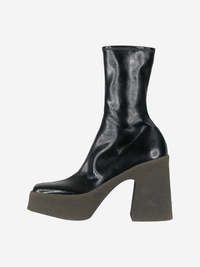 Black vegetarian patent-leather platform boots - size EU 38 (UK 5) Boots Stella McCartney 