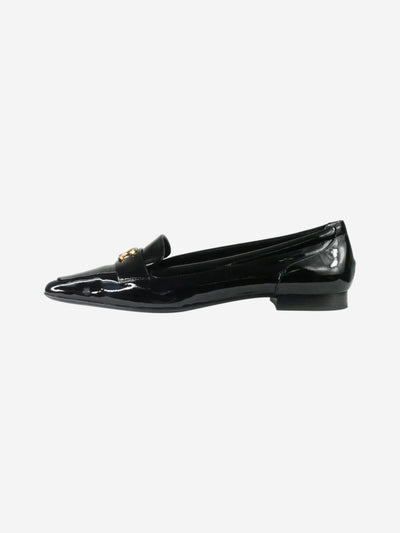 Black patent leather pointed-toe loafer - size EU 38.5 (UK 5.5) Flat Shoes Chanel 