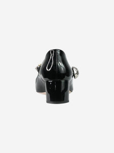 Miu Miu Black patent crystal Mary Jane pumps - size EU 38.5