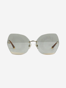 Dolce & Gabbana Brown oversized sunglasses with lettering on lenses