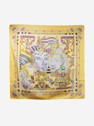 Yellow sphinx print scarf - size Scarves Hermes 
