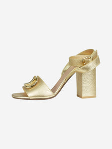 Valentino Gold VLogo sandal heels - size EU 39