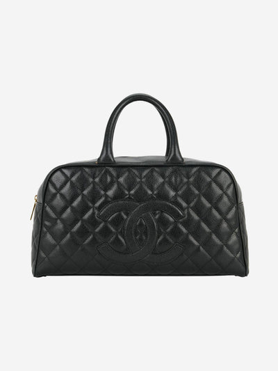 Black vintage 2003 caviar quilted CC Bowling bag Top Handle Bags Chanel