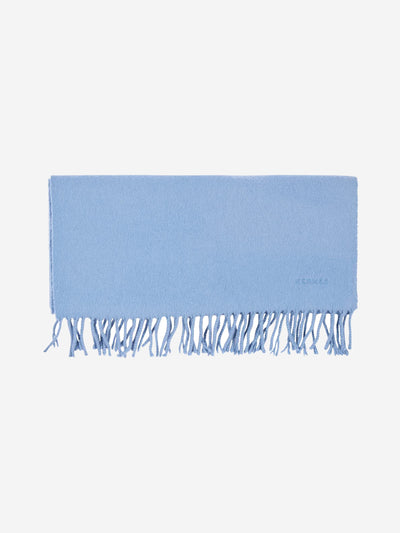 Blue long fringed scarf Scarves Hermes