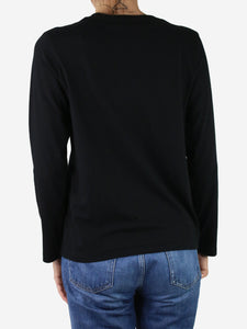Yohji Yamamoto Black long-sleeved top with knit overlay - Brand size 2