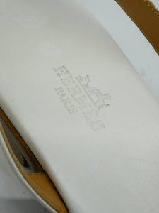 Hermes White slingback sandals - size EU 37