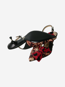 Prada Red patterned fabric bow sandal heels  - size EU 38