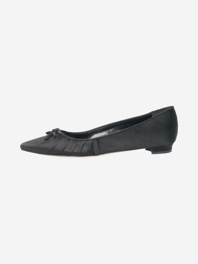 Black pointed-toe flat shoes - size EU 40.5 Flat Shoes Manolo Blahnik 
