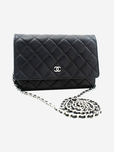 Black lambskin 2010 Wallet On Chain Shoulder Bag Chanel 