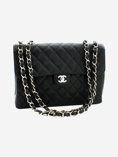Black vintage 2000 jumbo caviar Classic single flap bag Shoulder Bag Chanel 