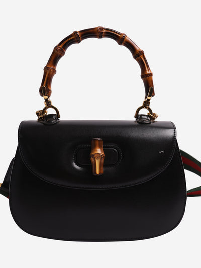 Black bamboo handle leather bag Top Handle Bags Gucci 