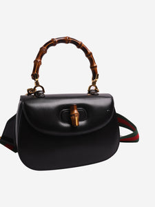 Gucci Black bamboo handle leather bag