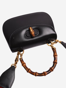 Gucci Black bamboo handle leather bag