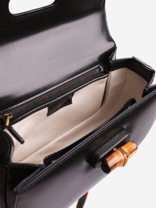 Gucci Black bamboo handle leather bag