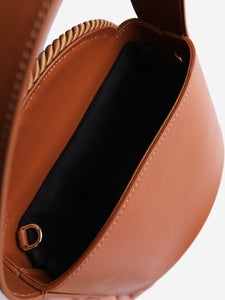 DESTREE Brown mini leather bag with passementerie details