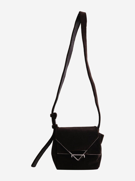 Brown velvet crossbody bag product image