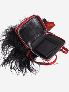 Marques / Almeida Red floral jacquard crossbody bag